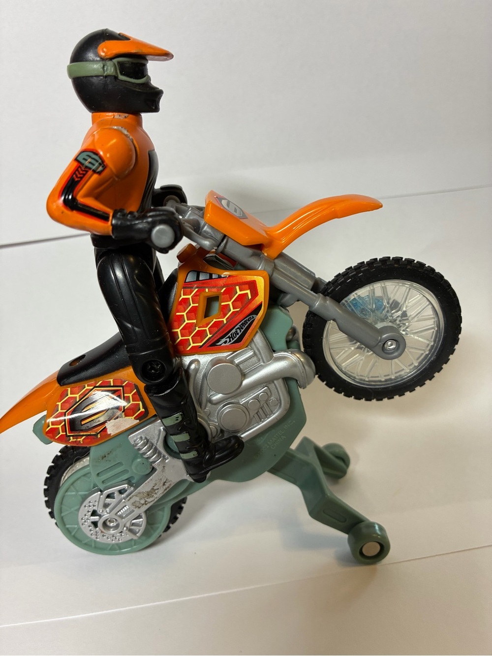 Orange Motocross Rider Action Toy with Bike
